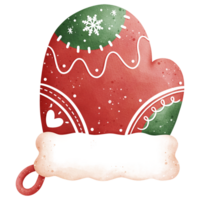 Watercolor Christmas Glove Illustration png