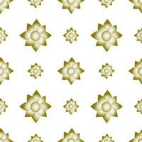 Seamless pattern of golden flowers on white background for background and texture concept vector