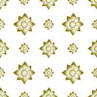 Seamless pattern of golden flowers on white background for background and texture concept vector