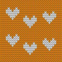 Orange background and white knitted pattern. knitted vector pattern. Seamless gradient pattern for clothing, wrapping paper, backdrop, background, gift card.