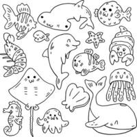 hand drawn cute under the sea design. vector