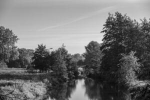 early morning at a  river in germany photo