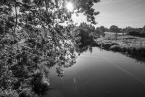 early morning at a  river in germany photo