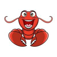 Cute lobster cartoon on white background vector