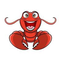 Cute lobster cartoon on white background vector