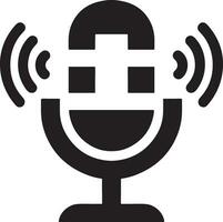 aislado micrófono clipart gráfico para podcast, grabación estudio, y vocal grabación vector