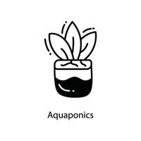 Aquaponics doodle Icon Design illustration. Agriculture Symbol on White background EPS 10 File vector