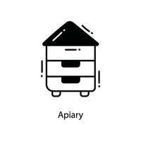 Apiary doodle Icon Design illustration. Agriculture Symbol on White background EPS 10 File vector