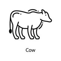 Cow doodle Icon Design illustration. Agriculture Symbol on White background EPS 10 File vector