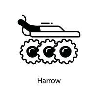 Harrow doodle Icon Design illustration. Agriculture Symbol on White background EPS 10 File vector