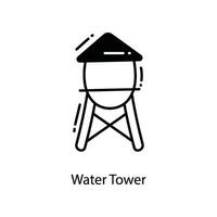 Water Tower doodle Icon Design illustration. Agriculture Symbol on White background EPS 10 File vector