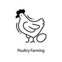 Poultry Farming doodle Icon Design illustration. Agriculture Symbol on White background EPS 10 File vector