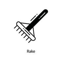 Rake doodle Icon Design illustration. Agriculture Symbol on White background EPS 10 File vector