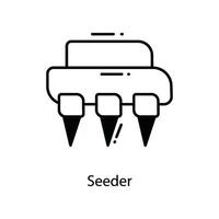 Seeder doodle Icon Design illustration. Agriculture Symbol on White background EPS 10 File vector