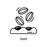 Seed doodle Icon Design illustration. Agriculture Symbol on White background EPS 10 File vector