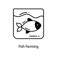 Fish Farming doodle Icon Design illustration. Agriculture Symbol on White background EPS 10 File vector