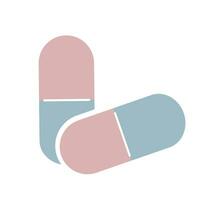 Simple isolated Vector illustration of two multicolored capsules