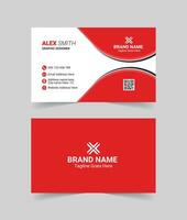 Creative business card, red shape business card for corporate identity , name card , visiting card vector pro