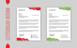 Corporate modern letterhead design template with red, green,creative modern letterhead design template for your project vector pro