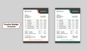 Corporate Business Invoice design template vector,business stationery design payment agreement design template vector pro