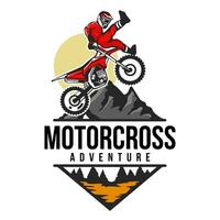 Motorcross logo design vector template.