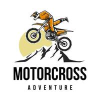 Motorcross logo design vector template.