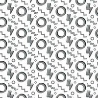 90s Abstract Monochrome Pattern. Vector Illustration With Geometric Shapes