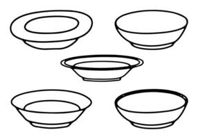 Sketch image of kitchen plate. Doodles of dishes, crockery, utensils, dinnerware, kitchenware photo