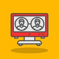 Virtual Team Management Vector Icon Design