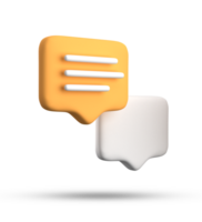 3d rendering of speech bubble with notification icons, 3D pastel yellow white chat icon set. Set of 3d speak bubble. png