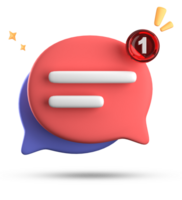 3d rendering of speech bubble with notification icons, 3D pastel chat icon set. Set of 3d speak bubble. png