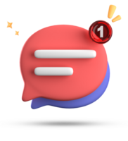 3d rendering of speech bubble with notification icons, 3D pastel chat icon set. Set of 3d speak bubble. png