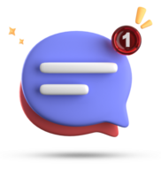 3d rendering of speech bubble with notification icons, 3D pastel chat icon set. Set of 3d speak bubble. png