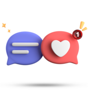 3d rendering of speech bubble with notification icons, 3D pastel chat icon set. Set of 3d speak bubble. png