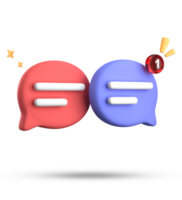 3d rendering of speech bubble with notification icons, 3D pastel chat icon set. Set of 3d speak bubble. png