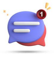 3d rendering of speech bubble with notification icons, 3D pastel chat icon set. Set of 3d speak bubble. png