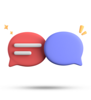 3d rendering of speech bubble with notification icons, 3D pastel chat icon set. Set of 3d speak bubble. png