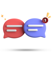 3d rendering of speech bubble with notification icons, 3D pastel chat icon set. Set of 3d speak bubble. png