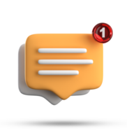 3d rendering of speech bubble with notification icons, 3D pastel yellow white chat icon set. Set of 3d speak bubble. png