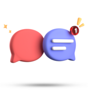 3d rendering of speech bubble with notification icons, 3D pastel chat icon set. Set of 3d speak bubble. png