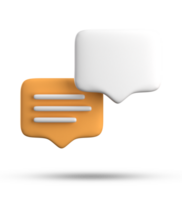 3d rendering of speech bubble with notification icons, 3D pastel yellow white chat icon set. Set of 3d speak bubble. png