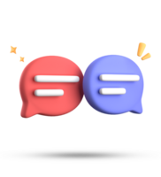 3d rendering of speech bubble with notification icons, 3D pastel chat icon set. Set of 3d speak bubble. png