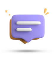 3d rendering of speech bubble with notification icons, 3D pastel yellow blue chat icon set. Set of 3d speak bubble. png