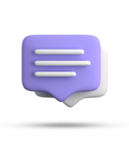 3d rendering of speech bubble with notification icons, 3D pastel purple chat icon set. Set of 3d speak bubble. png