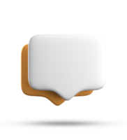 3d rendering of speech bubble with notification icons, 3D pastel yellow white chat icon set. Set of 3d speak bubble. png