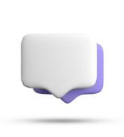 3d rendering of speech bubble with notification icons, 3D pastel purple chat icon set. Set of 3d speak bubble. png