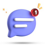 3d rendering of speech bubble with notification icons, 3D pastel chat icon set. Set of 3d speak bubble. png