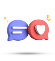 3d rendering of speech bubble with notification icons, 3D pastel chat icon set. Set of 3d speak bubble. png