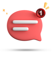 3d rendering of speech bubble with notification icons, 3D pastel chat icon set. Set of 3d speak bubble. png