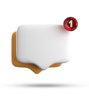 3d rendering of speech bubble with notification icons, 3D pastel yellow white chat icon set. Set of 3d speak bubble. png